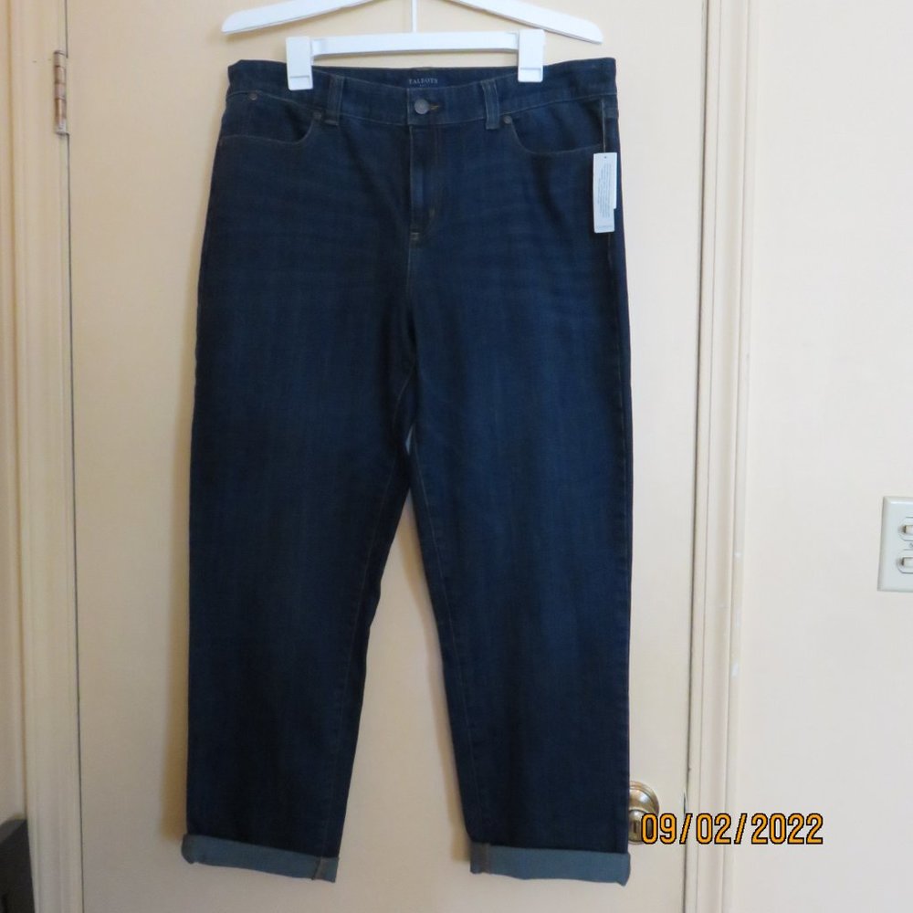 Talbots Dark Wash Boyfriend Ankle Jeans - High Rise - Size 2 - 12 Reg - NWT